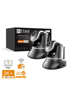 2 pieces of ip camera IN-8415 2K+ in black, Pan & Tilt security camera for indoor with PIR and object detection