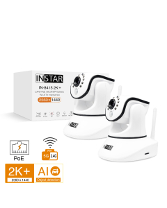 Set of 2 ip cameras IN-8415 2K+ in white, Pan & Tilt indoor camera with PIR and IR night vision