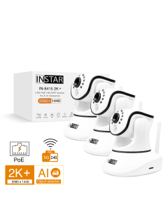 Set of 3 ip cameras IN-8415 2K+ in white, Pan & Tilt indoor camera with PIR and IR night vision
