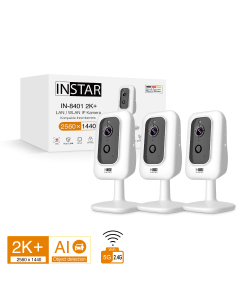 Set of 3 pieces IN-8401 2K+ white / HomeKit security camera with Ethernet and WiFi