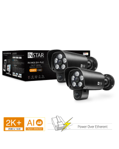 Set of 2 pieces ip camera IN-9408 2K+ PoE in black, outdoor security camera, poe surveillance camera, ip cam, PoE HomeKit camera
