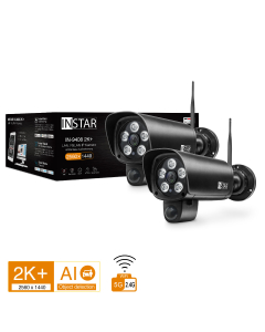 Set of 2 pieces ip camera IN-9408 2K+ WiFi in black, outdoor security camera, wi-fi surveillance camera, ip cam, PoE HomeKit camera