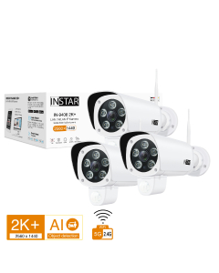 Set of 3 pieces ip camera IN-9408 2K+ WiFi outdoor security camera with LAN and 2,4 & 5 Ghz Wi-Fi, PIR and HomeKit Secure Video