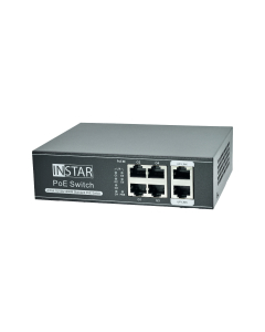 Frontansicht des IN-PoE 4065 PoE Switch mit 4 Gigabit Ports für IP-Kameras und Netzwerkgeräte