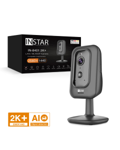 IN-8401 2K+ black / HomeKit security camera with ethernet and WiFi