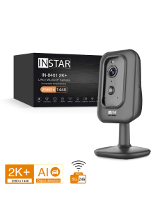 IN-8401 2K+ black / HomeKit security camera with ethernet and WiFi