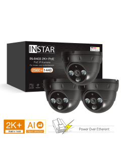 Set of 2 ip cameras IN-8403 2K+ PoE, small dome camera for indoor and outdoor