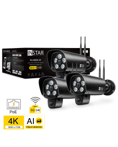 set of 2 pieces ip camera IN-9808 4K, security camera with PIR, microphone, wi-fi, PoE, LAN, HomeKit incl. HKSV, 4K resolution