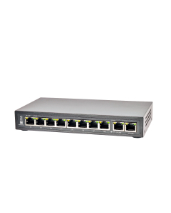 Front view of IN-PoE 8250 PoE switch with 8 gigabit ports for IP cameras and access points