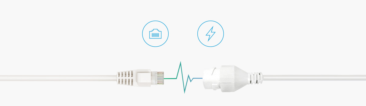 Bewakingscamera / IP-camera met geïntegreerde PoE (Power over Ethernet) module