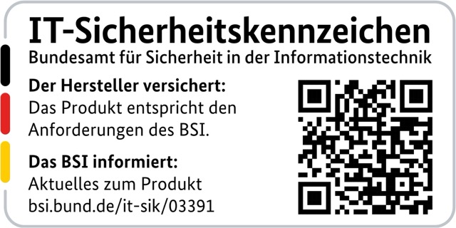 IT-Sicherheitskennzeichen des BSI Netzwerkkamera IN-9408 2K+ PoE